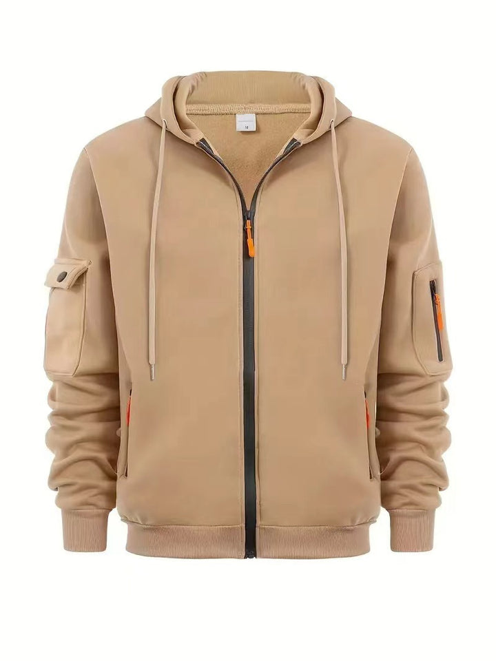 Men's functional hoodie jacket with practical zip pockets Lisslune