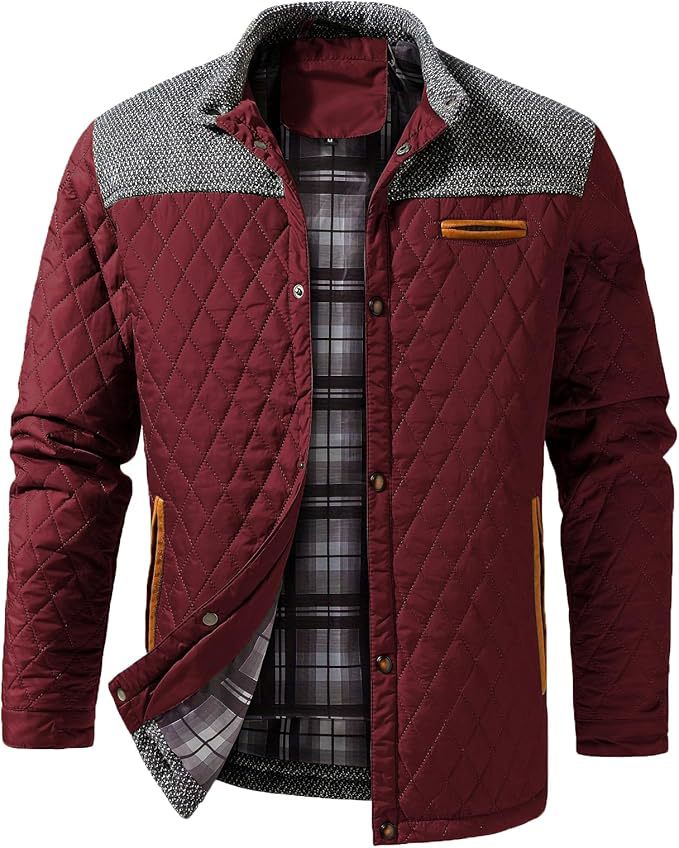 Men's Quilted Transitional Jacket with Fashionable Collar Lisslune