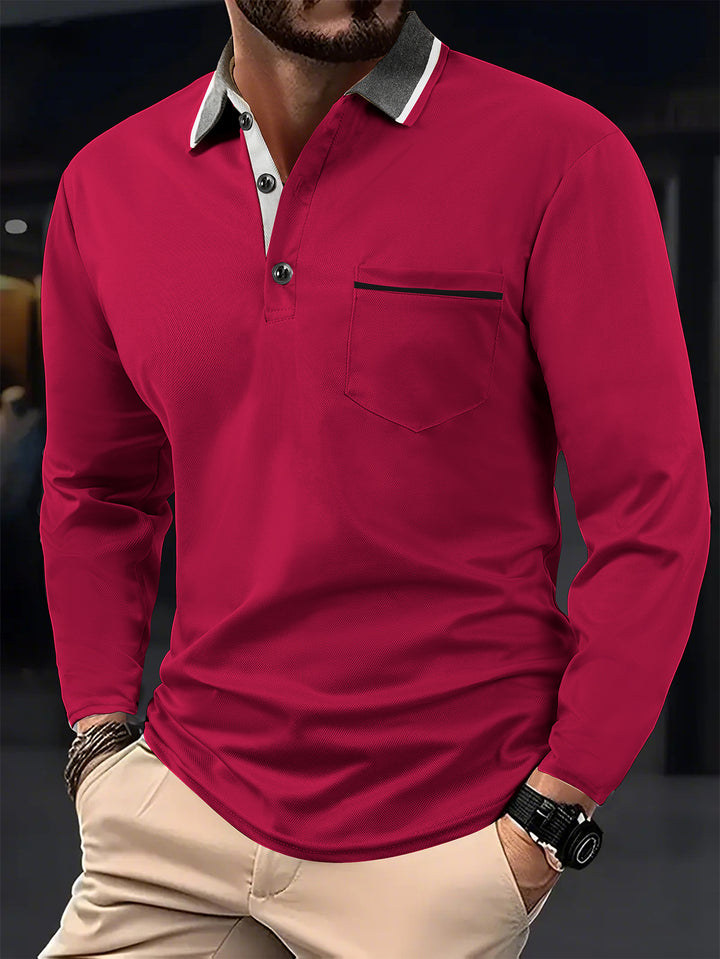 Men's polo shirt with modern color and collar contrast Lisslune
