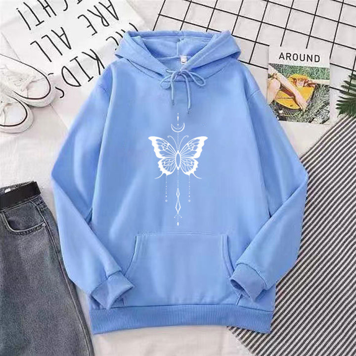 Women's hoodie with stylish butterfly motif Lisslune