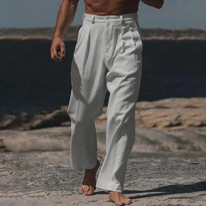 Men's elegant linen trousers with wide cut and high wearing comfort Lisslune