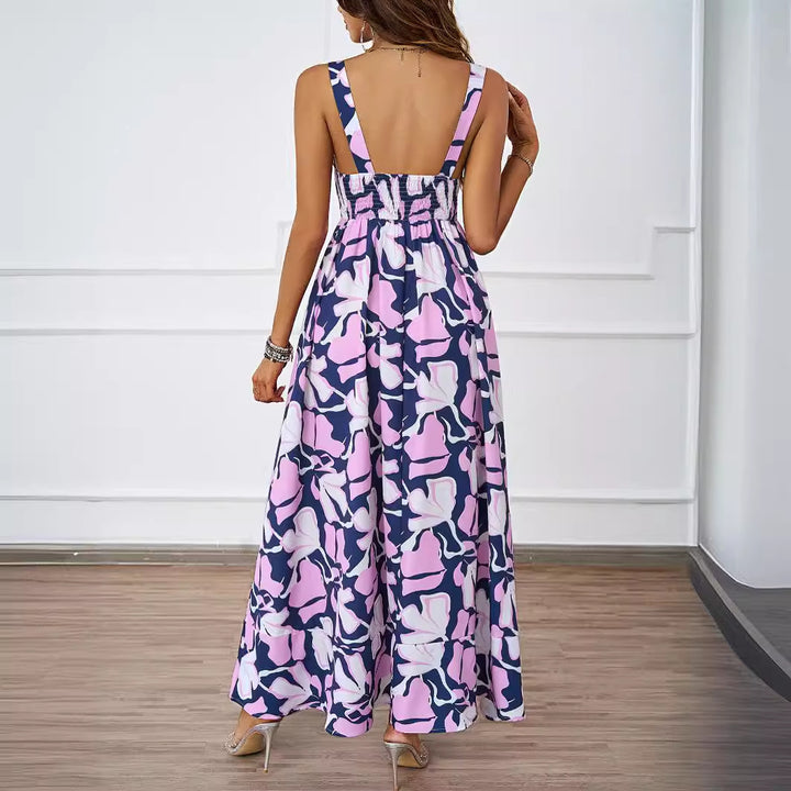 Ladies maxi dress with modern floral design and flattering silhouette Lisslune