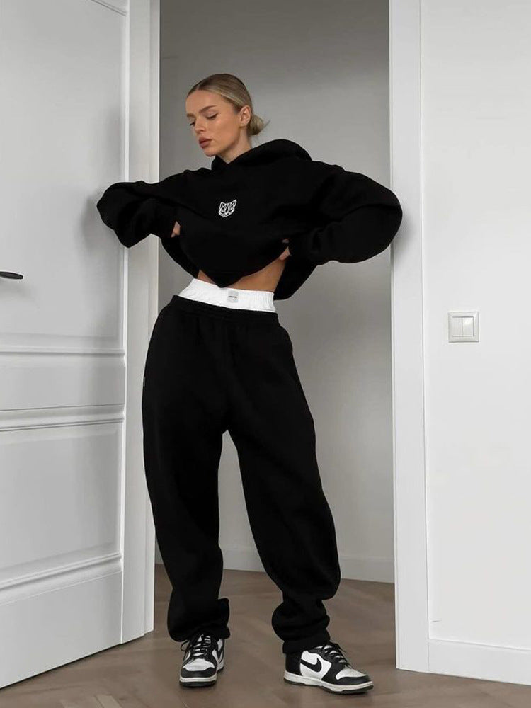 Women's Oversized Hoodie with Elastic Waistband and Wide Cut Lisslune