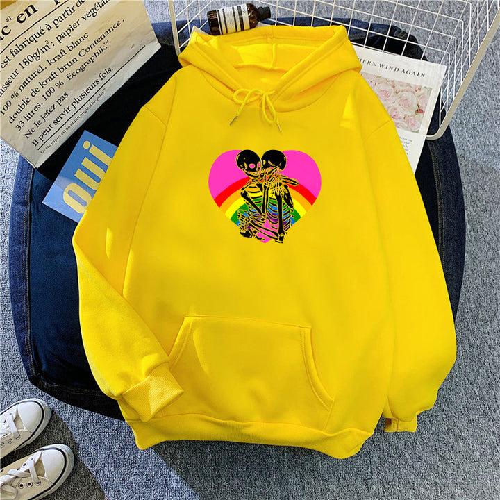 Ladies hoodie with colorful love motif Lisslune