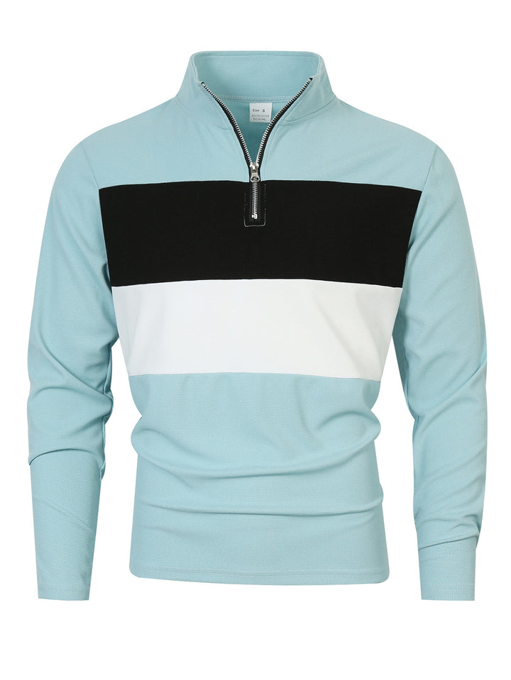 Men's sports pullover with modern stand-up collar and zipper Lisslune