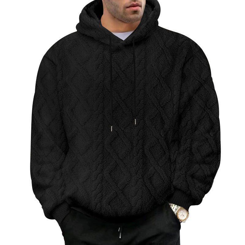 Men's cozy hoodie with textured design Lisslune