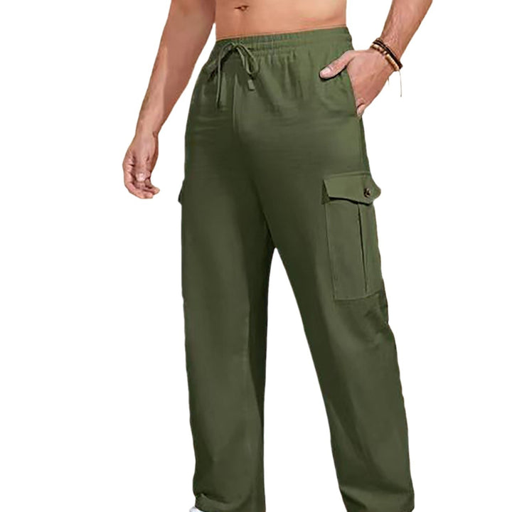 Men's casual cargo pants with elastic waistband and practical side pockets Lisslune