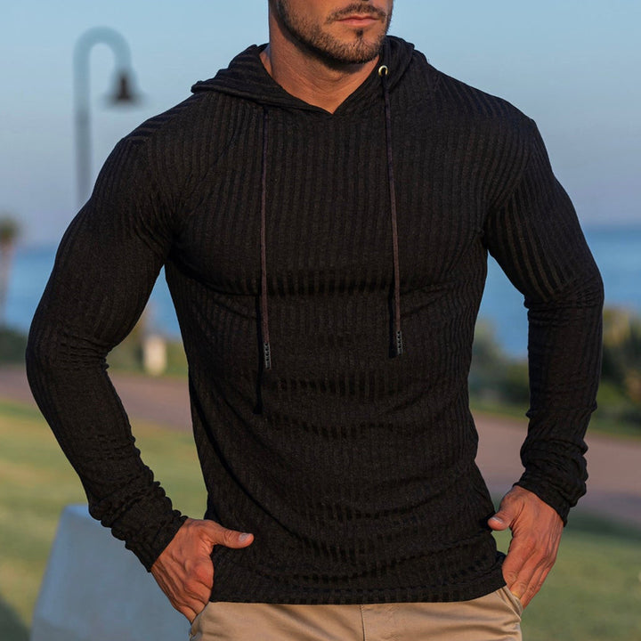 Men's hoodie with trendy rib design Lisslune