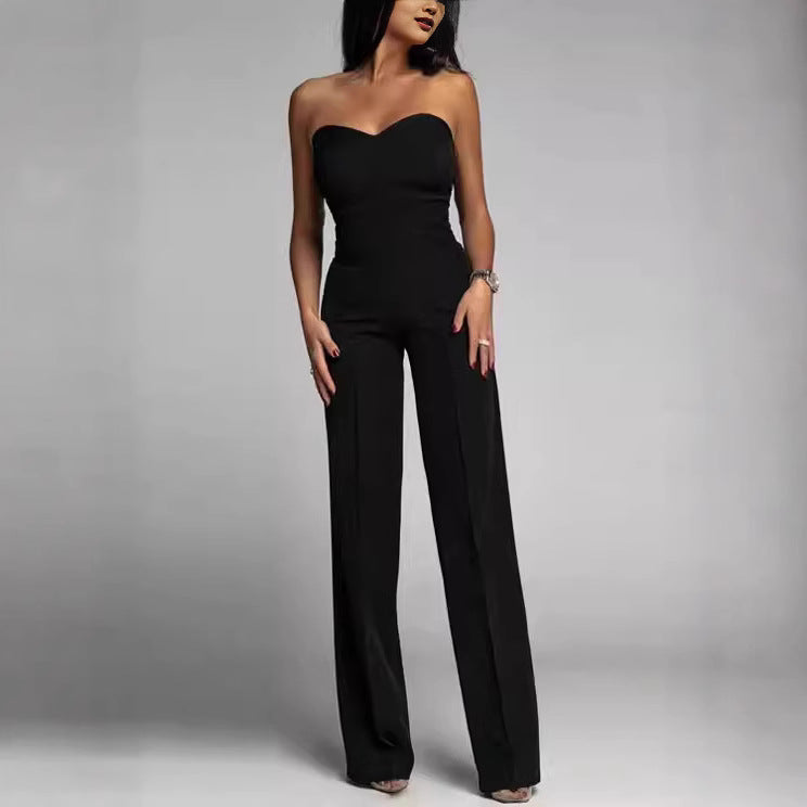 Ladies elegant jumpsuit with off-shoulder design and wide leg Lisslune