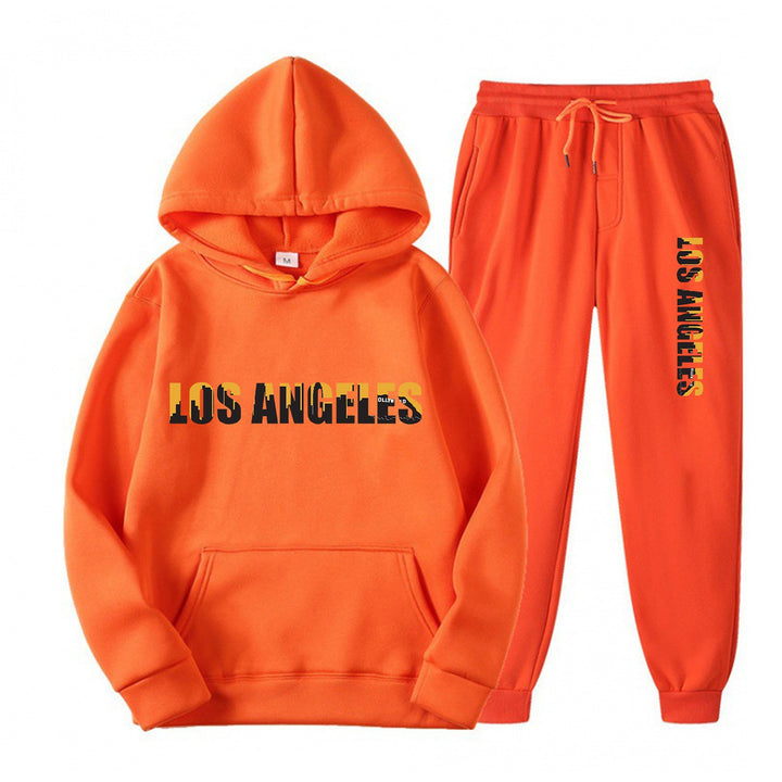 Women's leisure hoodie and jogging pants set with casual Los Angeles lettering Lisslune