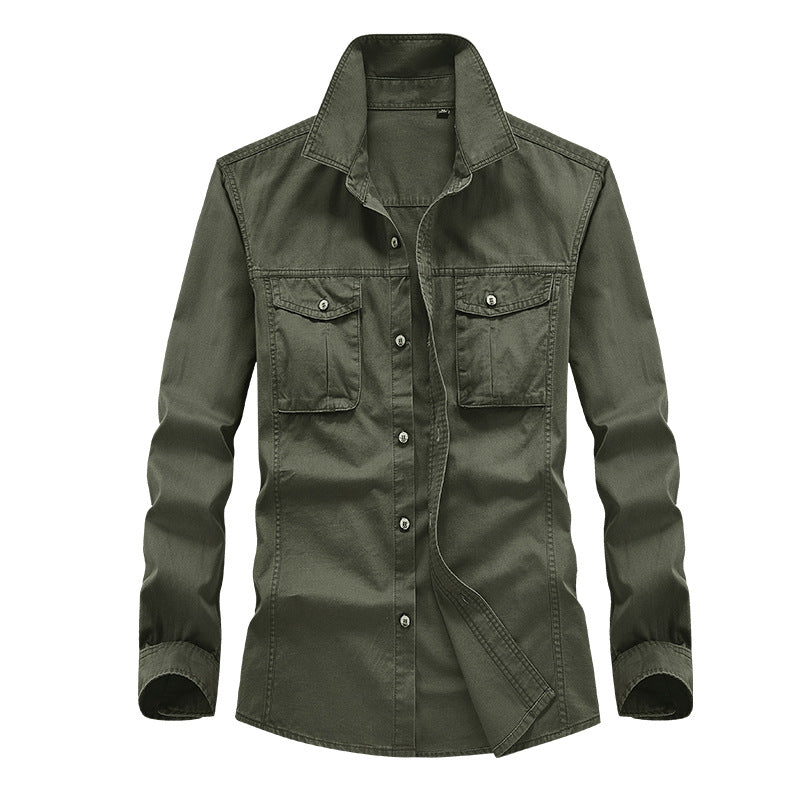 Men's Long Sleeve Functional Shirt with Practical Chest Pockets Lisslune