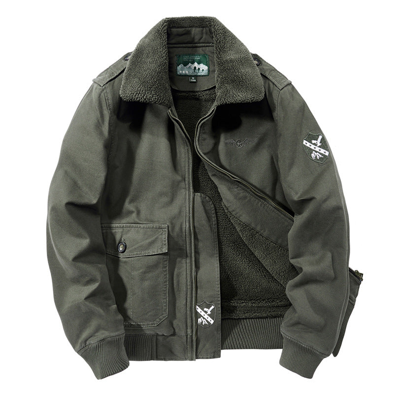 Men's Bomber Jacket with Soft Fleece Lining and Practical Pockets Lisslune