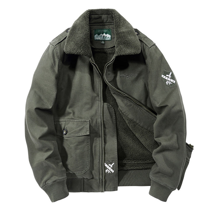 Men's Bomber Jacket with Soft Fleece Lining and Practical Pockets Lisslune