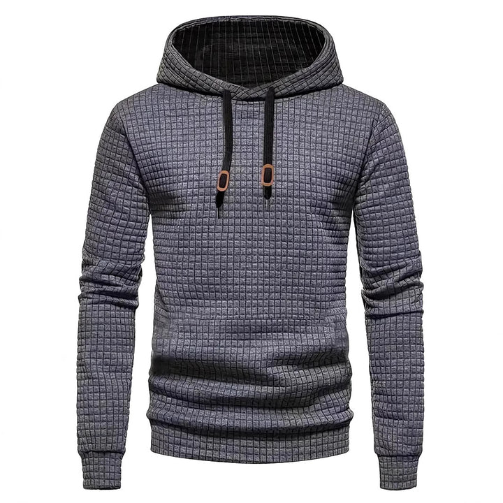 Men's design hoodie with high collar and textured fabric Lisslune