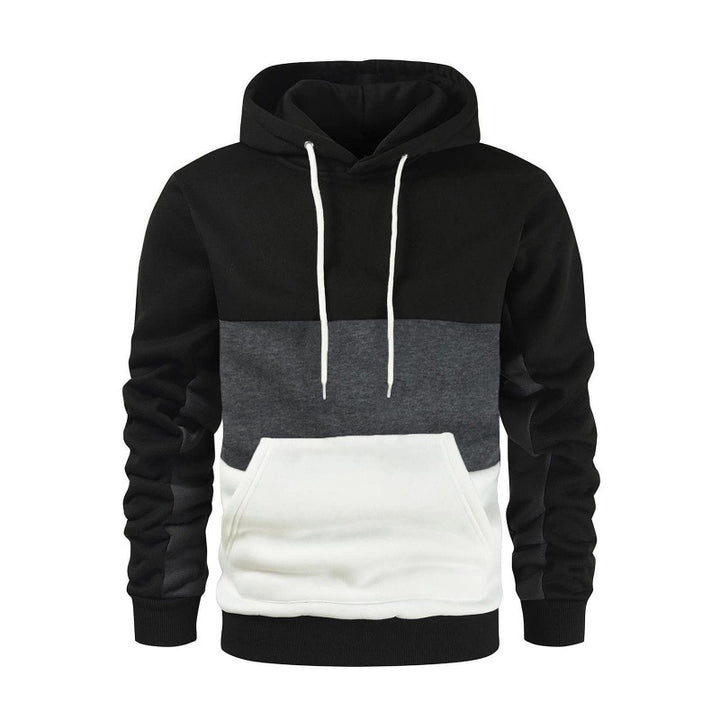 Men's sporty hooded sweatshirt with contrasting color block design Lisslune