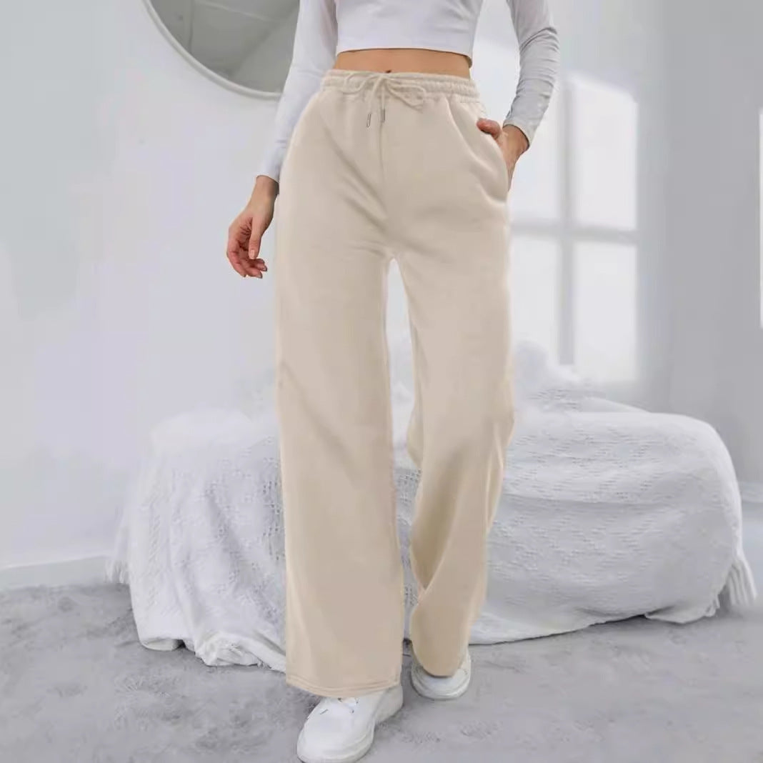 Women's wide leisure pants with elastic waistband Lisslune