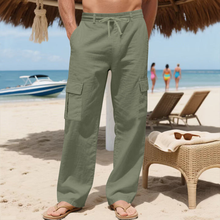 Men's cargo pants made of lightweight, breathable material with practical side pockets Lisslune