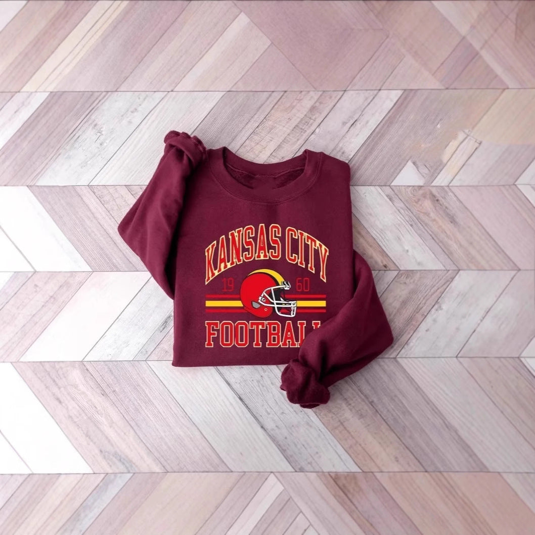 Women Oversized Sweatshirt with nostalgic football motif Lisslune