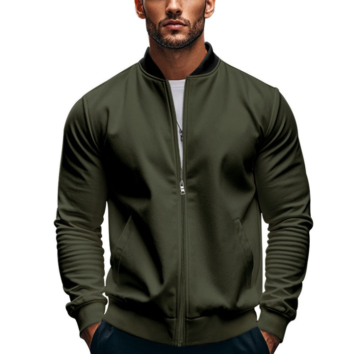 Men's sporty bomber jacket with high collar and practical pockets Lisslune