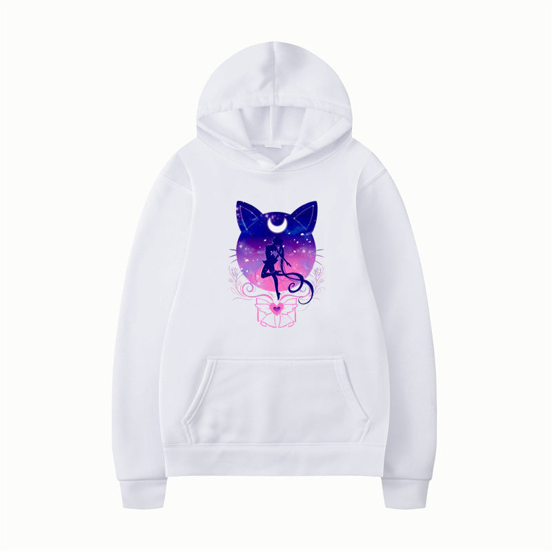 Women's hoodie with artistic cat design and comfortable fit Lisslune