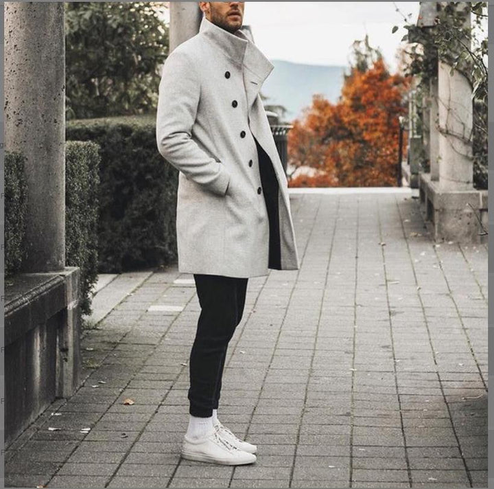 Men's wool coat in modern check design with tailored fit Lisslune