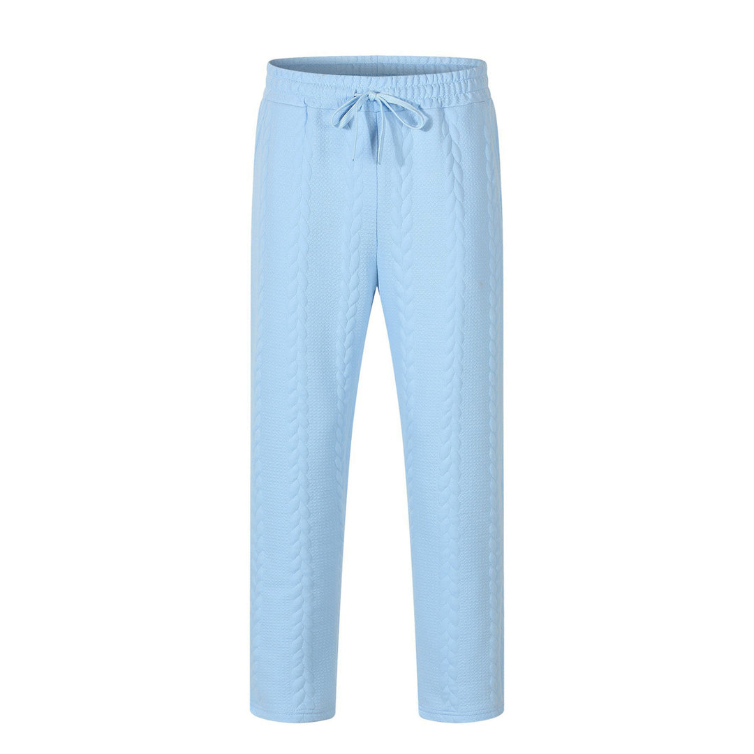 Men's Casual Stretch Pants with Drawstring and Textured Design Lisslune