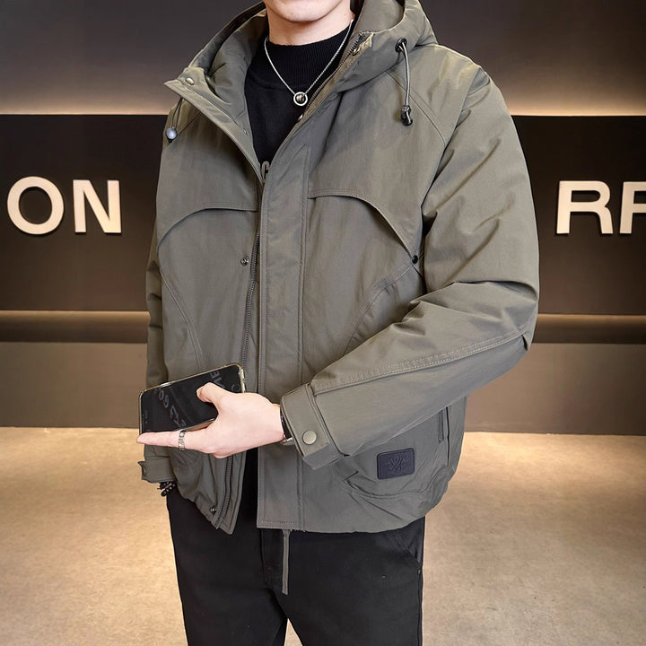 Men's Unique Transitional Jacket with Functional Hood Design Lisslune