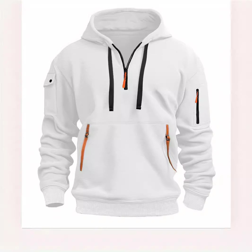 Women's hooded sweatshirt with functional pockets and modern stand-up collar Lisslune