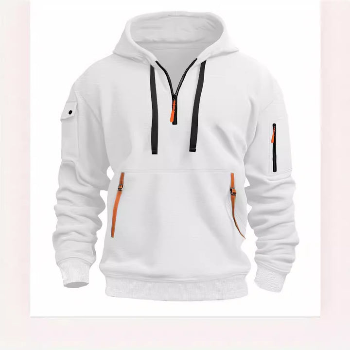 Women's hooded sweatshirt with functional pockets and modern stand-up collar Lisslune