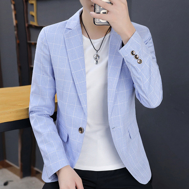 Men's stylish blazer with checked pattern Lisslune