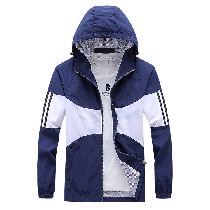 Men's Sporty Windbreaker with Side Zip Pockets Lisslune