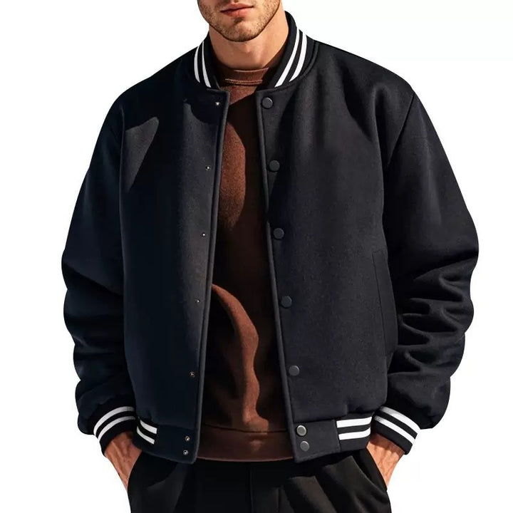Men's sporty sweatshirt jacket with elegant contrasts and practical pockets Lisslune