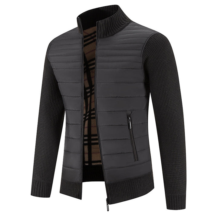 Men's casual quilted jacket with knitted sleeves Lisslune