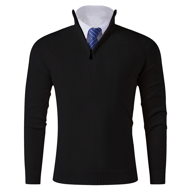 Men's knitted sweater with modern zipper and elastic hem Lisslune
