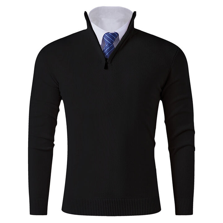 Men's knitted sweater with modern zipper and elastic hem Lisslune