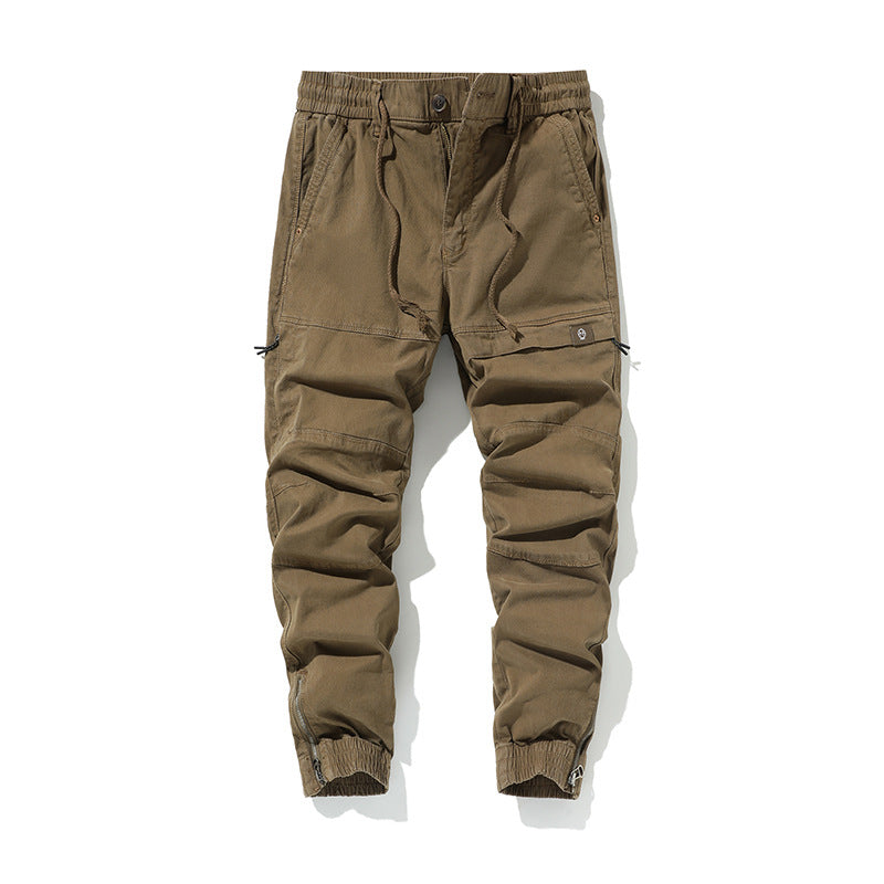 Men's Cargo Pants with Elastic Waistband and Practical Side Pockets Lisslune