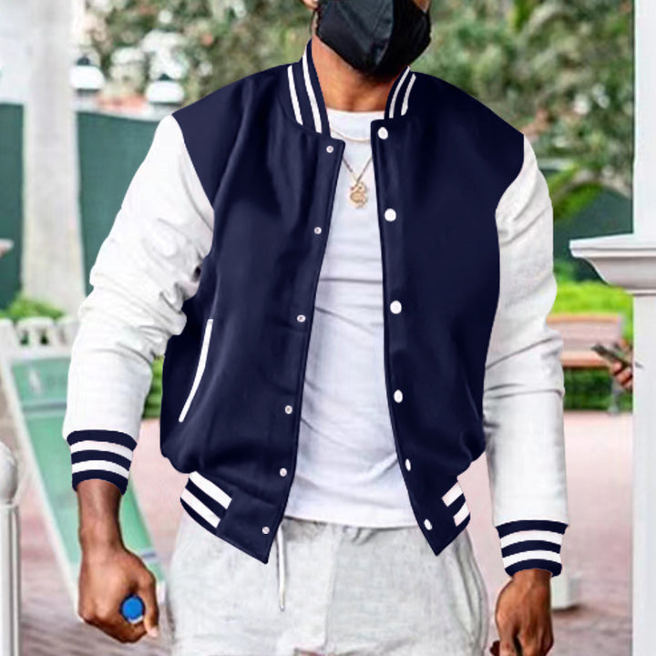 Men's varsity jacket with contrasting sleeves and sporty details Lisslune