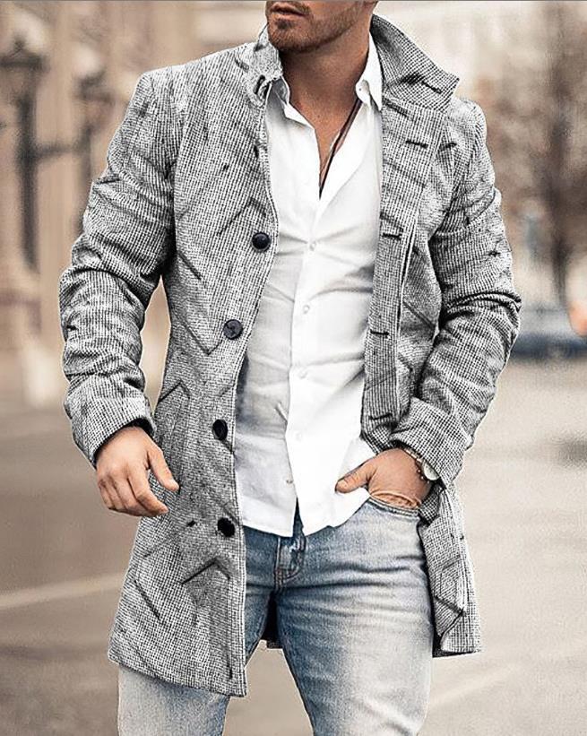 Men's wool coat in modern check design with tailored fit Lisslune