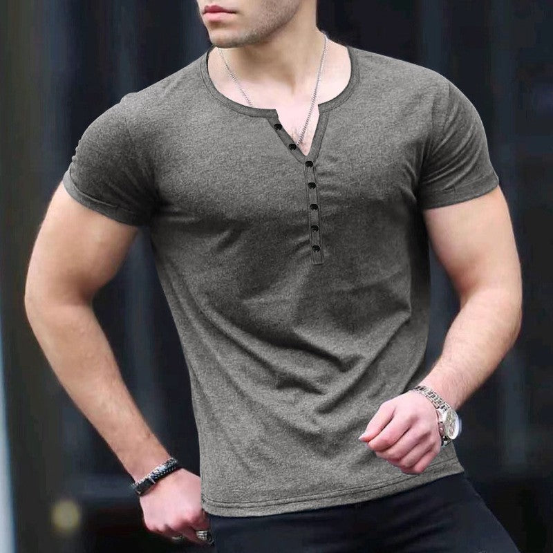 Men's Short Sleeve Shirt with Classic Collar and Fashionable Button Closure Lisslune
