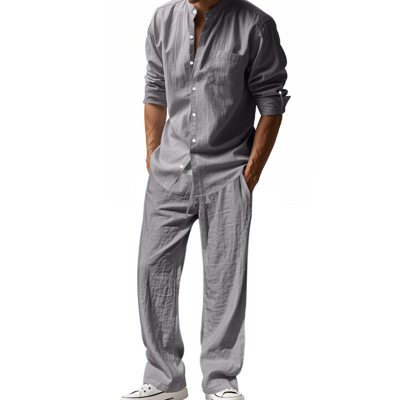 Men's casual leisure set with loose fit and comfortable cotton texture Lisslune