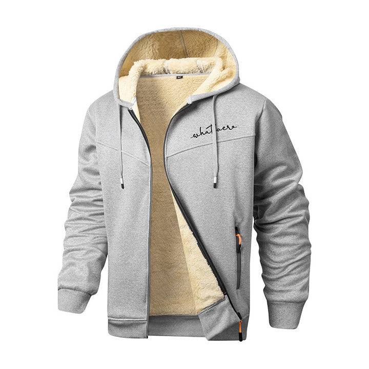 Men's sporty fleece jacket with modern stand-up collar and pockets Lisslune