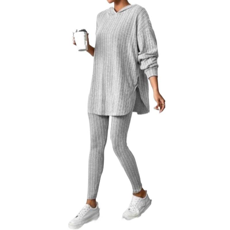Damen Bequemes Lounge-Set mit Kapuze und schmalen Hosen Lisslune