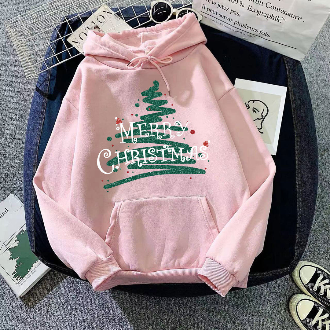 Women's hooded sweatshirt with festive Christmas design Lisslune