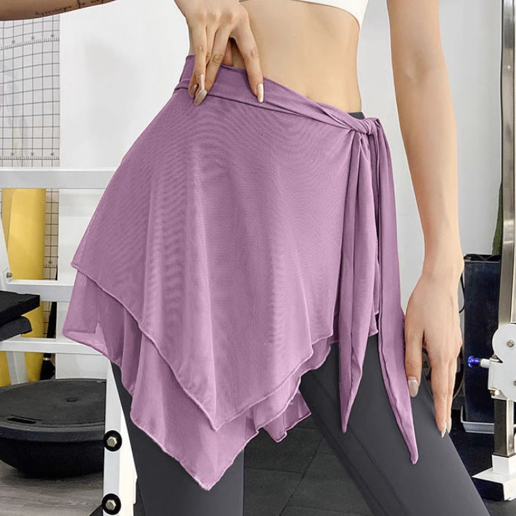 Women's casual wrap skirt with asymmetrical hem and belt Lisslune