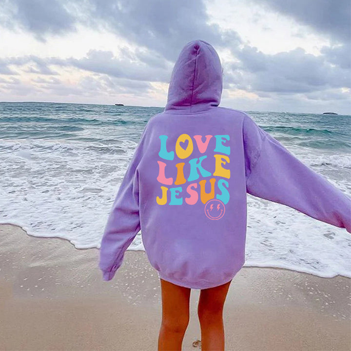 Women's Oversized Hoodie with Colorful Print Lisslune