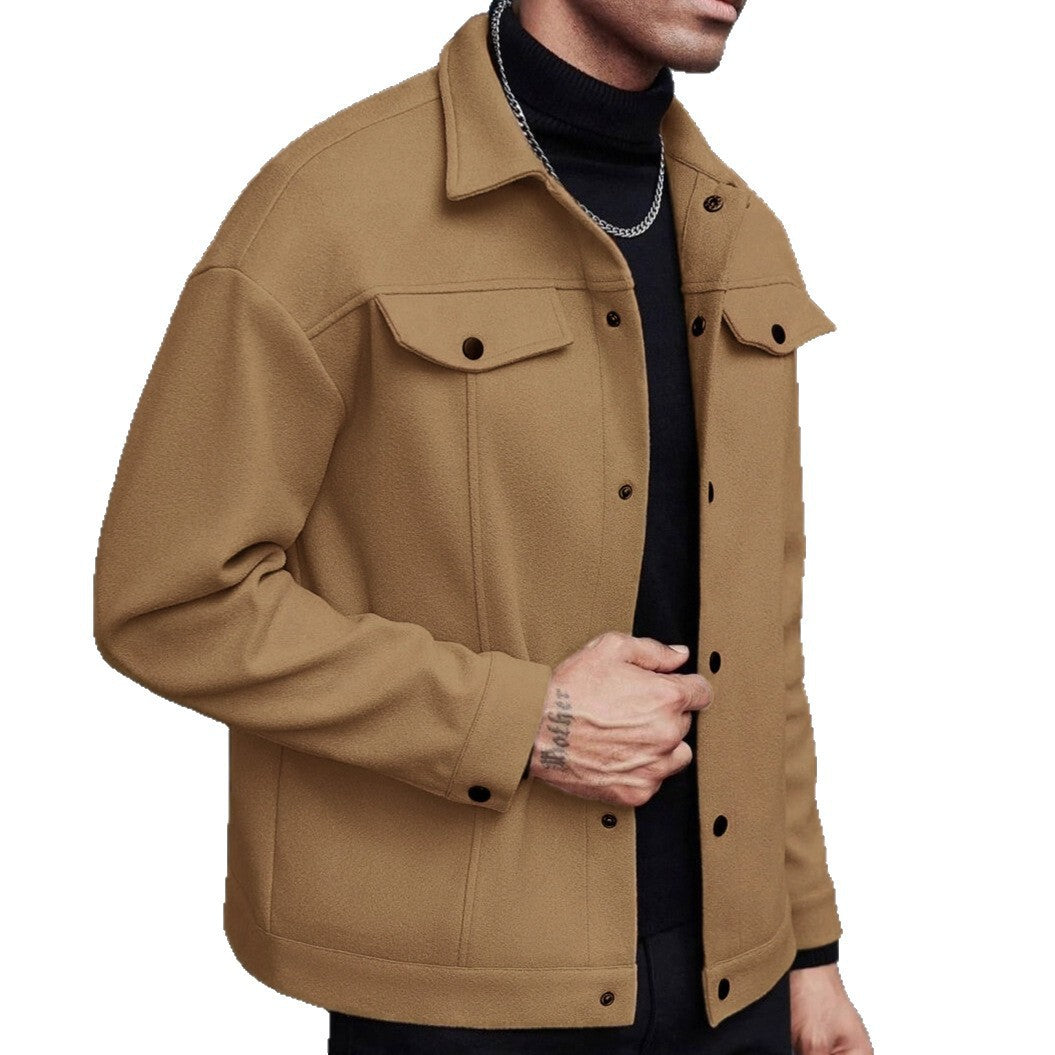 Men's fashionable overshirt jacket with practical pockets and snap button closure Lisslune