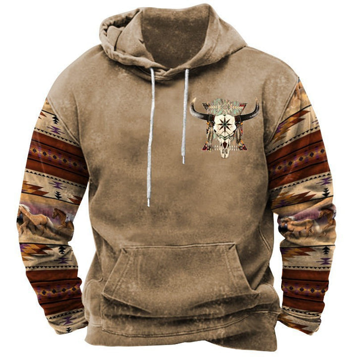 Men's hoodie with western and cowboy design Lisslune