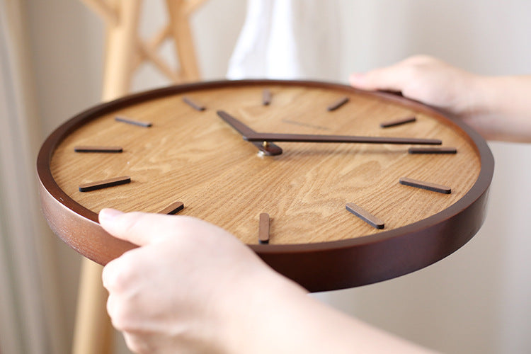 Lisslune | Minimalistic Quiet Wooden Wall Clock 12 Inch
