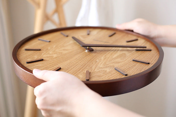 Lisslune | Minimalistic Quiet Wooden Wall Clock 12 Inch