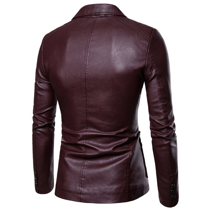 Men's elegant synthetic leather jacket with modern cut Lisslune